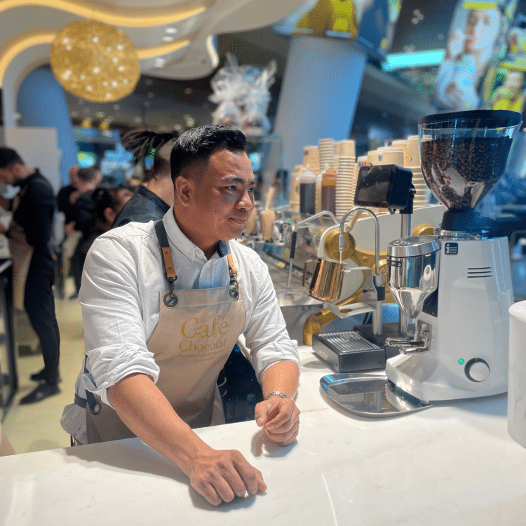 Dhan Tamang with Latte Art Factory at Cafe Chocolat